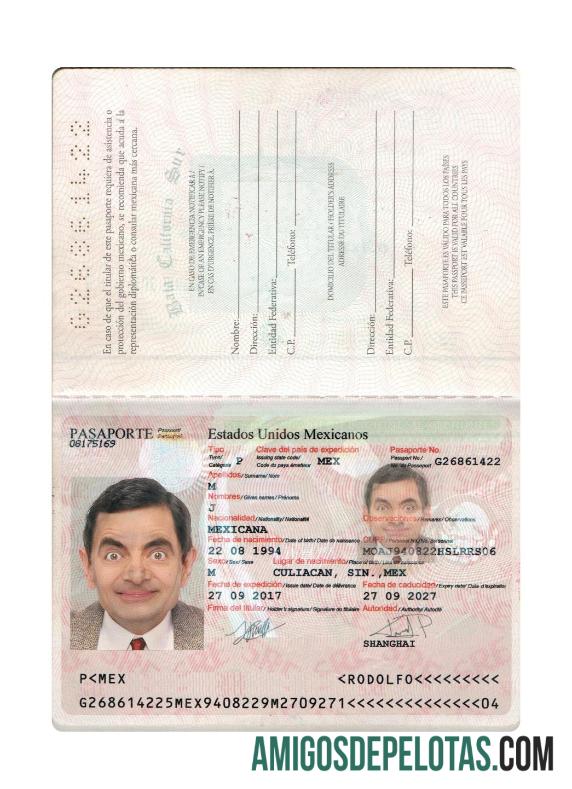 Passaporte México 2017 Presente amostra